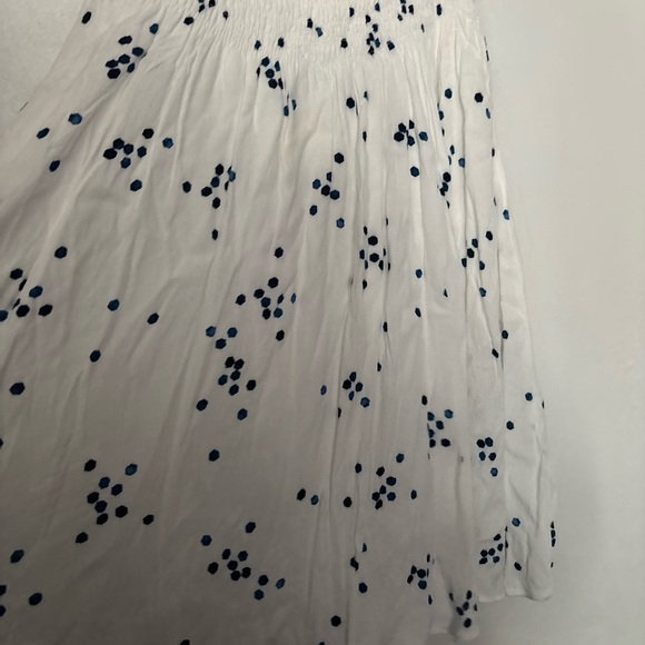 Lulu's White and Blue Printed Off-the-Shoulder Dress Polka Dot Sundress XS - Picture 5 of 8